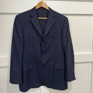Burberry Dark Blue Checkered Blazer